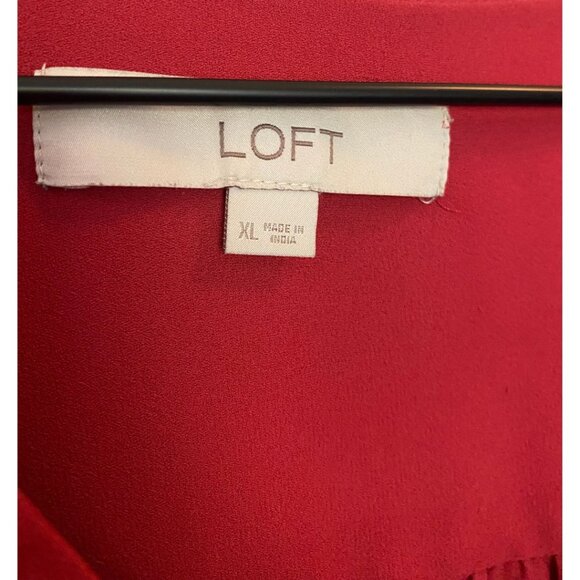 LOFT Red Lightweight Red Maroon Blouse Women's Size XL - Picture 3 of 6